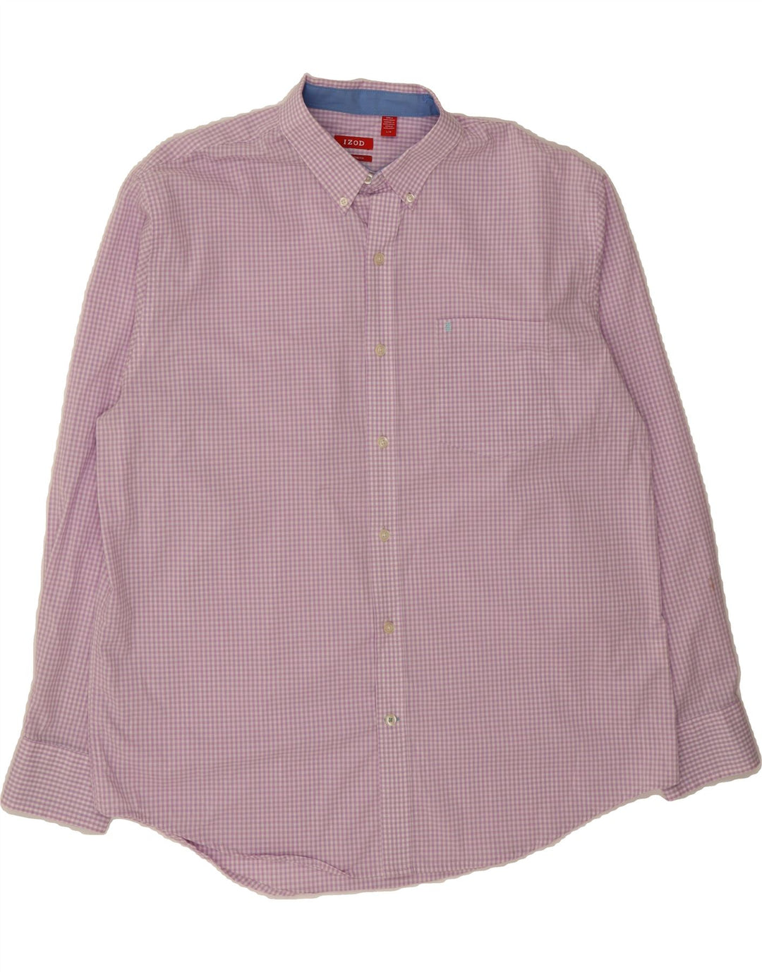 IZOD Mens Shirt Large Pink Gingham Cotton Vintage Izod and Second-Hand Izod from Messina Hembry 