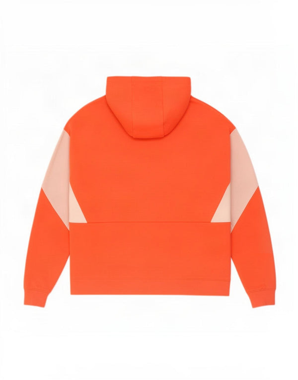 Damski sweter oversize z kapturem Nike UK 16, duży, pomarańczowy, bawełniany z blokami kolorów
