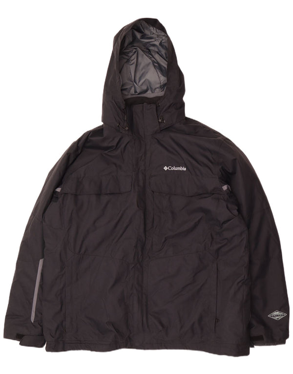 Męska kurtka wiatrówka z kapturem Columbia Omni-Tech UK 44 2XL Czarny nylon