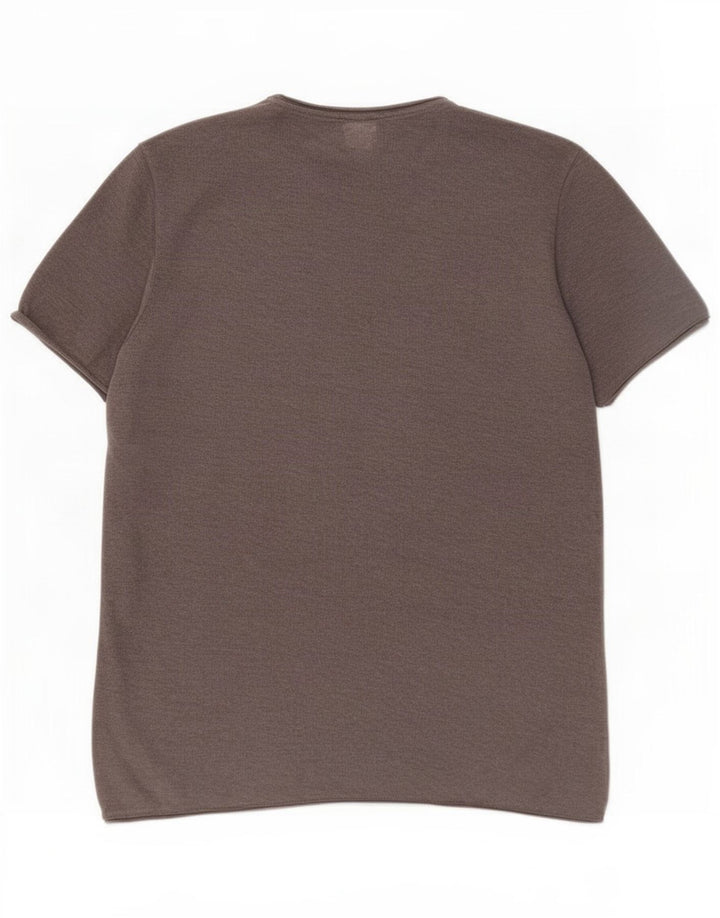 Męski T-shirt Zara, duży, szary, bawełniany