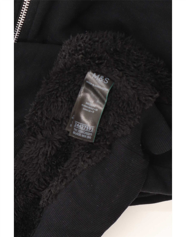 Marks & Spencer Damski sweter oversize z kapturem i zamkiem błyskawicznym UK 14, średni czarny