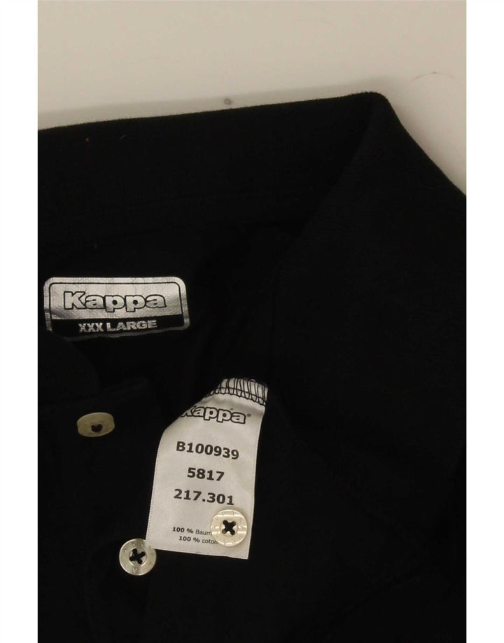 Męska koszulka polo Kappa 3XL, czarna, bawełniana