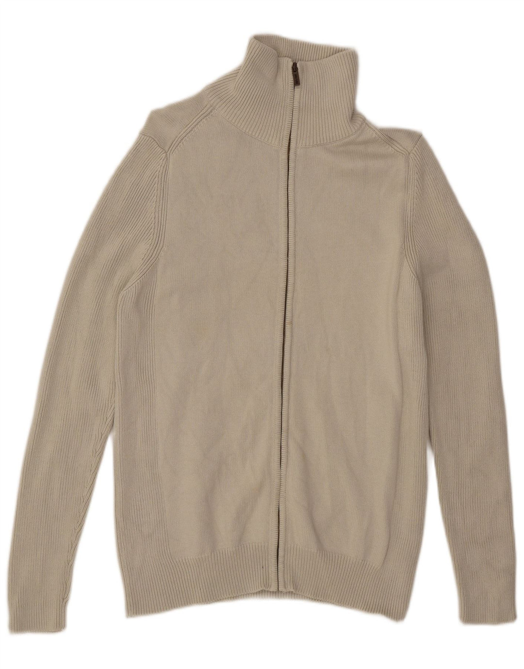 Męski sweter rozpinany Zara XL w kolorze złamanej bieli, bawełniany