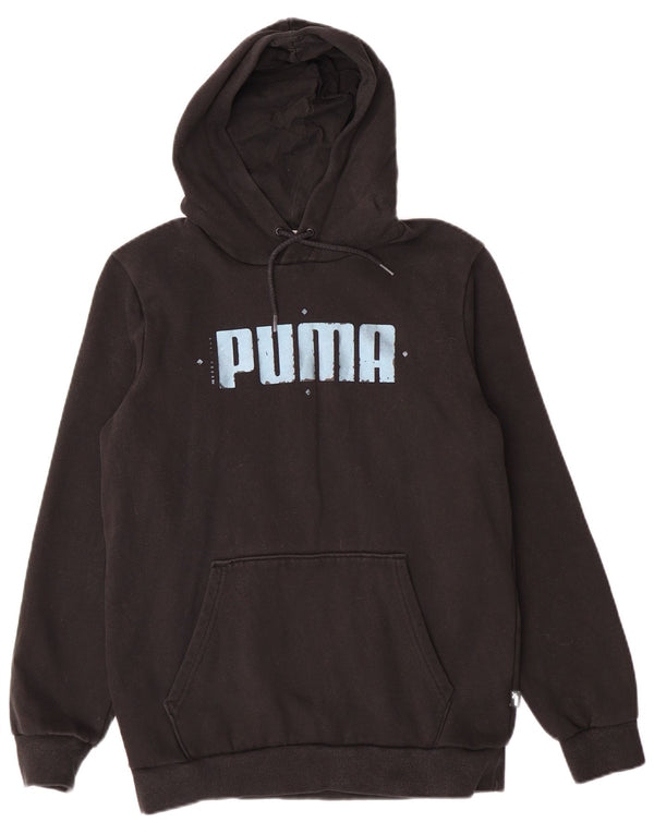 Damski sweter z kapturem Puma z grafiką UK 10, mały, czarny, bawełniany