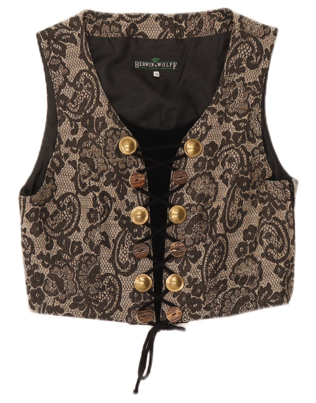 Damski gorset bez rękawów Berwin & Wolff IT 42 w kolorze średniego beżu w kwiaty