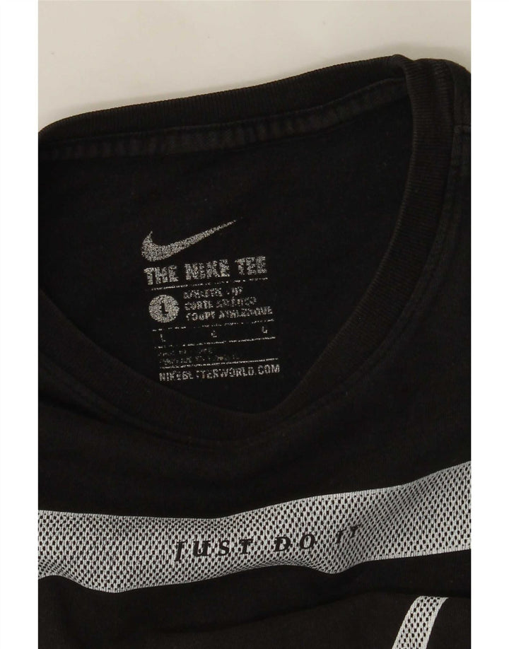 Męski T-shirt Nike z grafiką, duży, czarny, z blokami kolorów