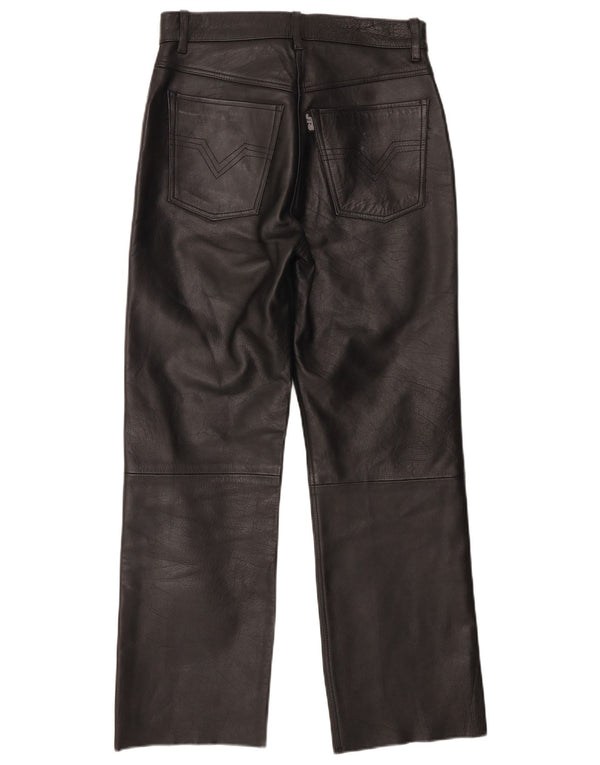 Spodnie damskie JTS Biker proste skórzane UK 12 Medium W30 L28 czarne