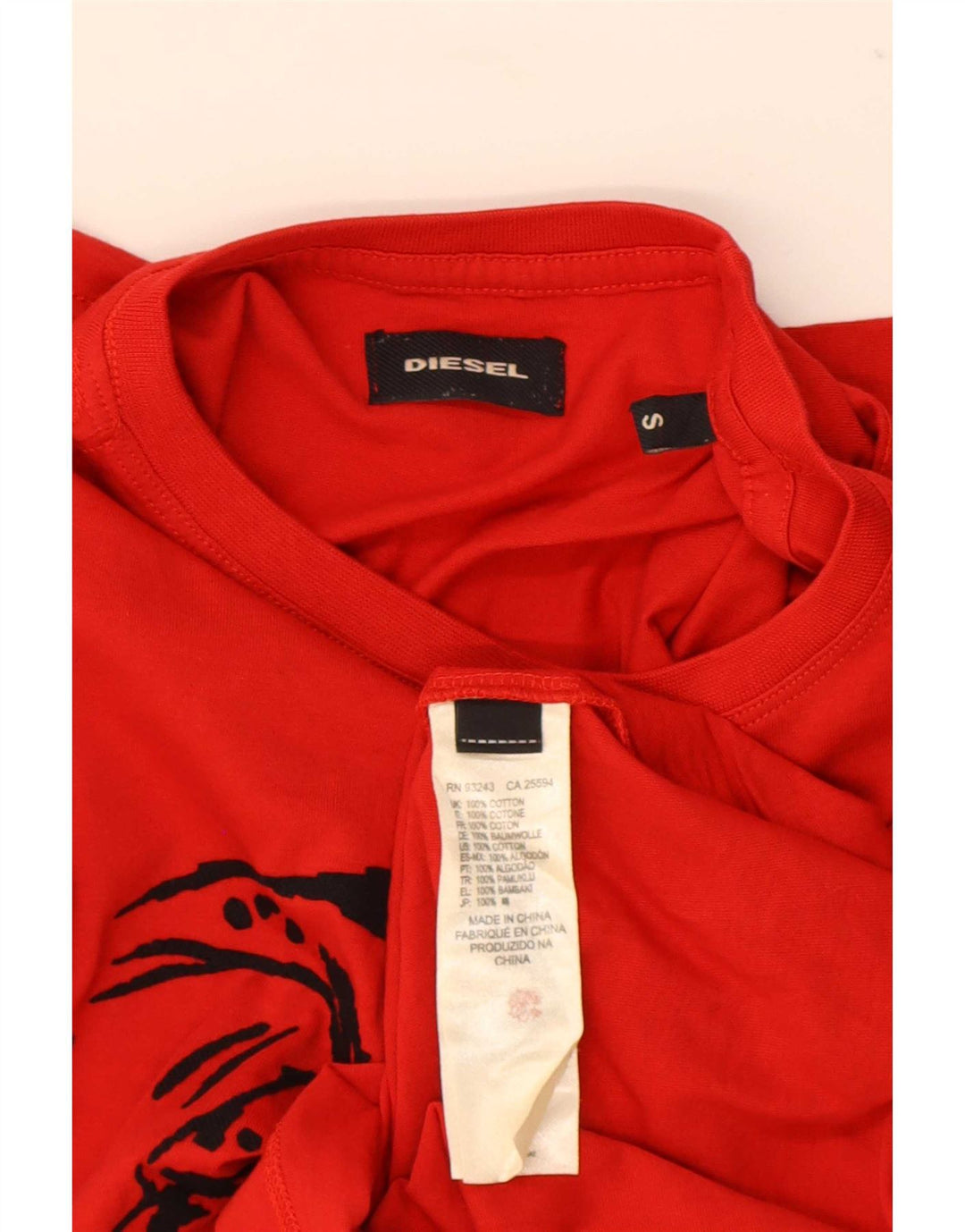 Męski T-shirt Diesel z grafiką, mały, czerwony