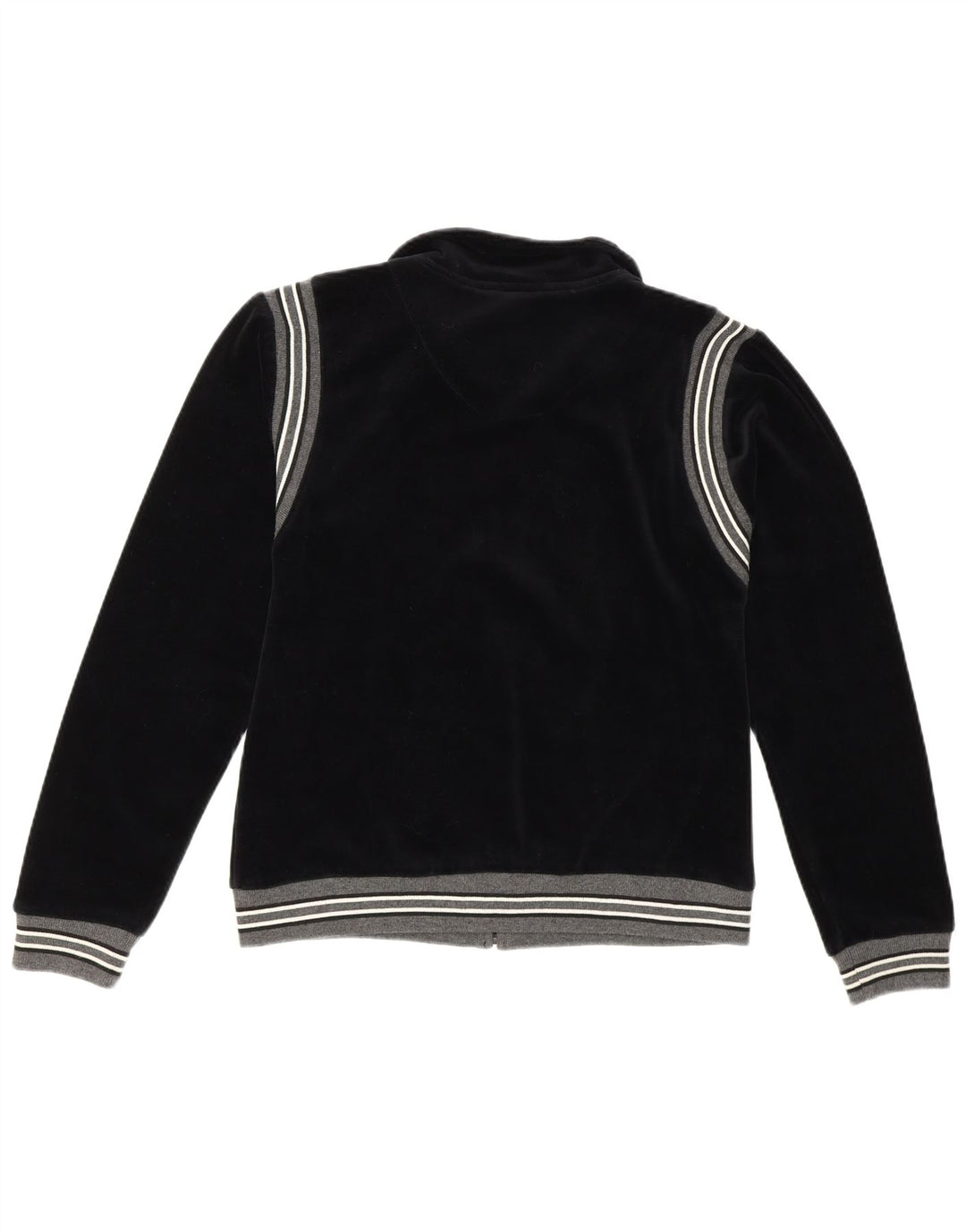 Kurtka damska w stylu vintage, dresowa, EU 36/38, mała, czarna, bawełniana w paski