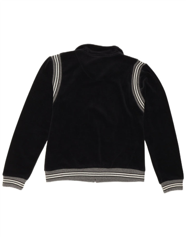 Kurtka damska w stylu vintage, dresowa, EU 36/38, mała, czarna, bawełniana w paski