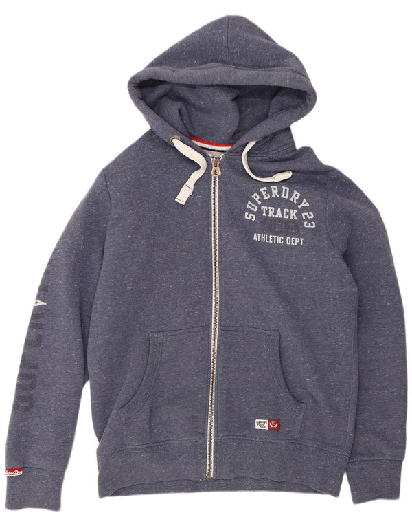 Męski sweter z kapturem Superdry z grafiką i zamkiem błyskawicznym 2XL Niebieskie plamki, bawełna