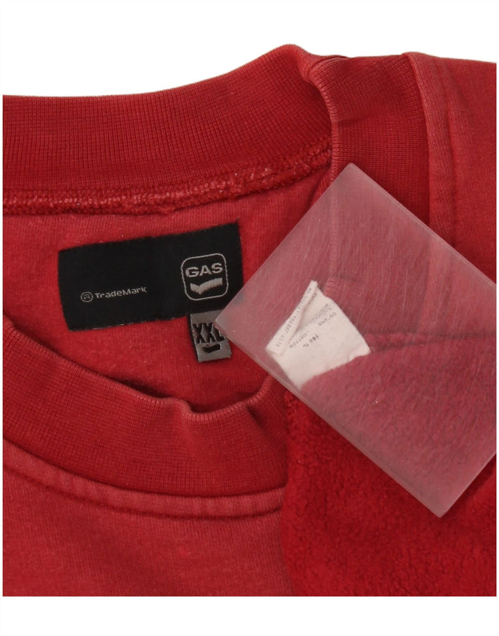 Męska bluza z grafiką Gas, 2XL, czerwona, bawełniana