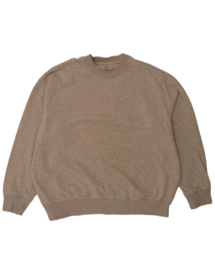 Marks & Spencer Męski sweter oversize XL, szary, bawełniany w plamki