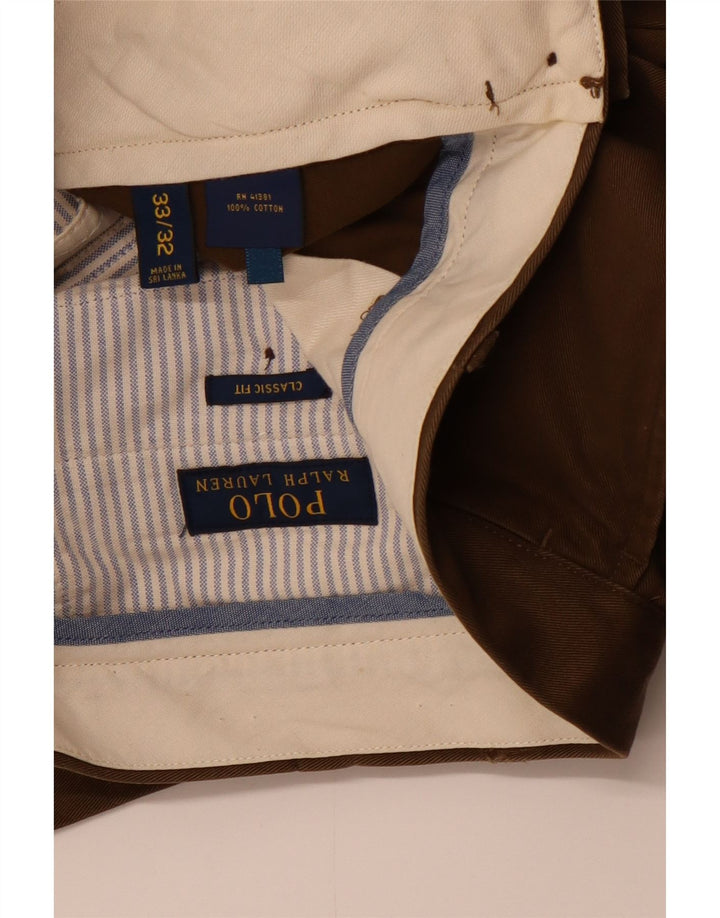 POLO RALPH LAUREN Męskie proste spodnie chino o klasycznym kroju W33 L32 brązowe