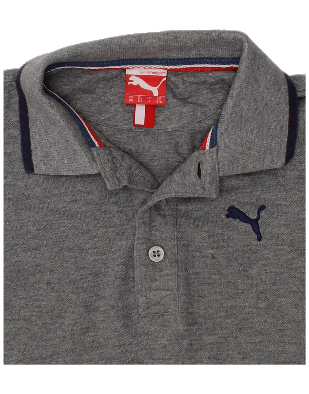 PUMA Boys Polo Shirt 5-6 Years Grey Cotton Vintage Puma and Second-Hand Puma from Messina Hembry 