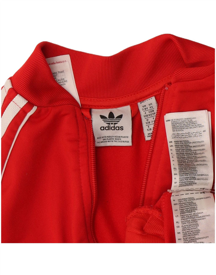 Kurtka Adidas Dziewczęca Dresowa Top 7-8 Lat Czerwony Poliester
