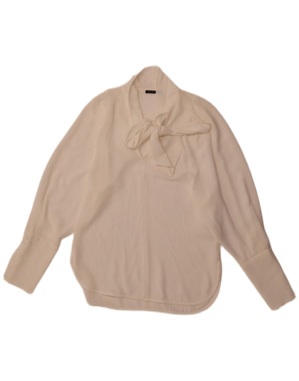 Damska bluzka z wiązaniem z przodu i luźnym krojem Sisley UK 6 XS w kolorze złamanej bieli Poliester