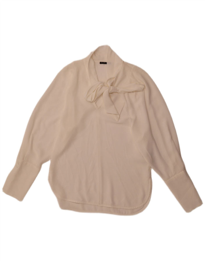 Damska bluzka z wiązaniem z przodu i luźnym krojem Sisley UK 6 XS w kolorze złamanej bieli Poliester