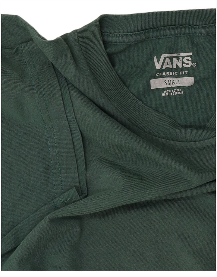 Męski T-shirt Vans o klasycznym kroju, mały, zielony, bawełniany
