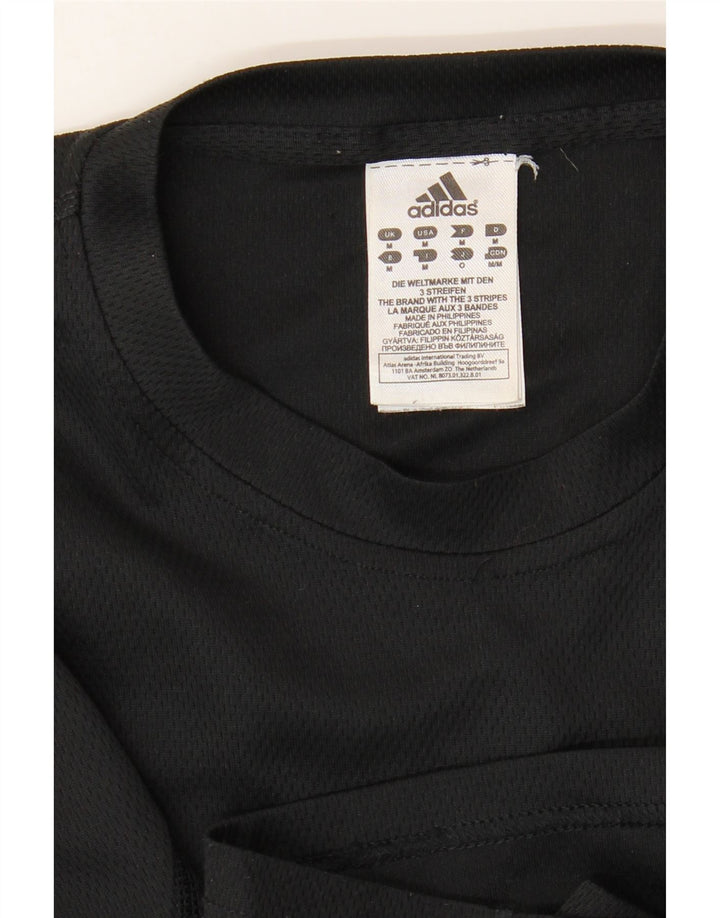 Męska koszulka ADIDAS Climalite Top, średni czarny poliester