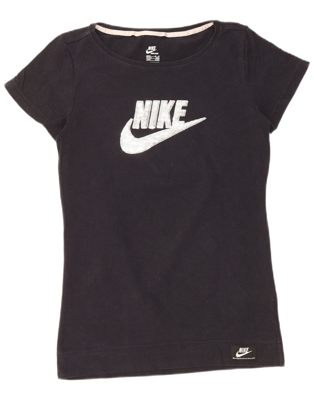Damska koszulka z grafiką NIKE Top UK 12/14 Średnia czerń