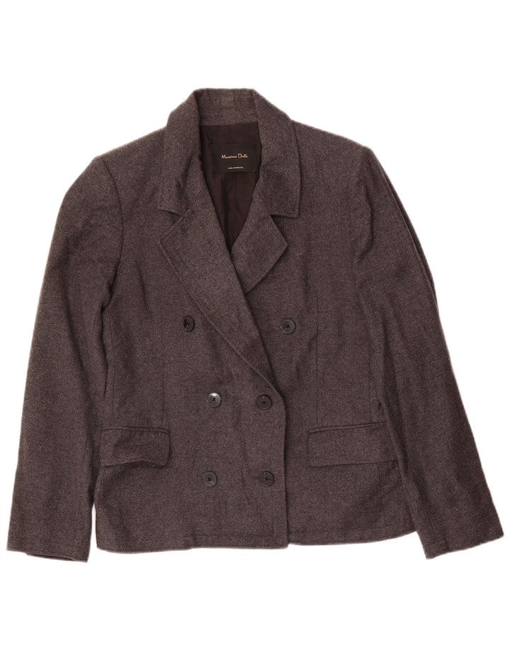MASSIMO DUTTI Womens Double Breasted Blazer Jacket UK 12 Medium  Grey