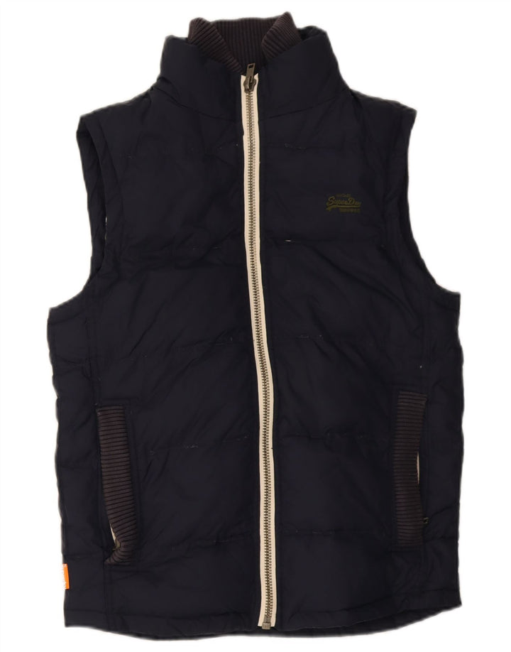 Męska wyściełana kamizelka Superdry UK 38 Średni granatowy nylon