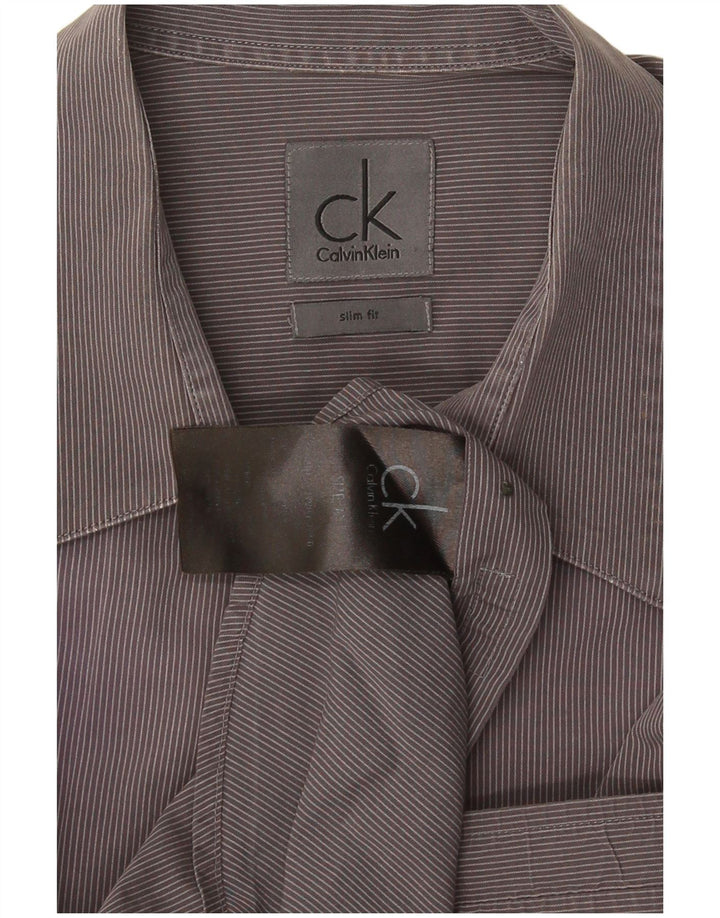 Męska koszula slim fit Calvin Klein w średnie szare paski