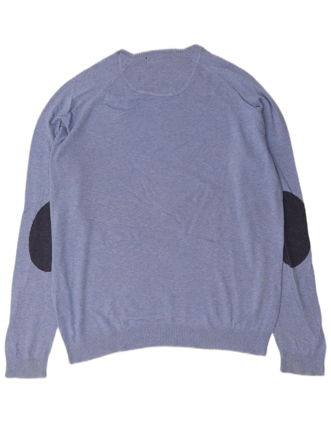 Męski sweter z okrągłym dekoltem Zara XL, niebieski, bawełniany