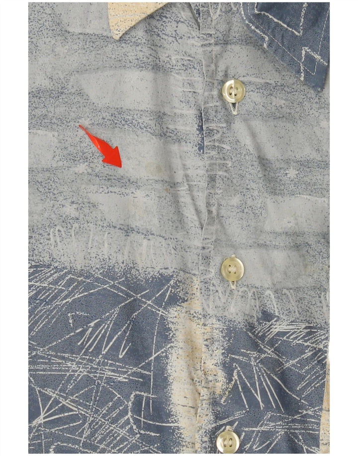 Męska koszula z krótkim rękawem RAYBEST, średnioniebieska, geometryczna