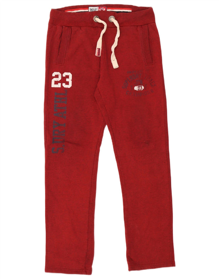 Męskie spodnie dresowe Superdry z grafiką, małe, czerwone, bawełniane