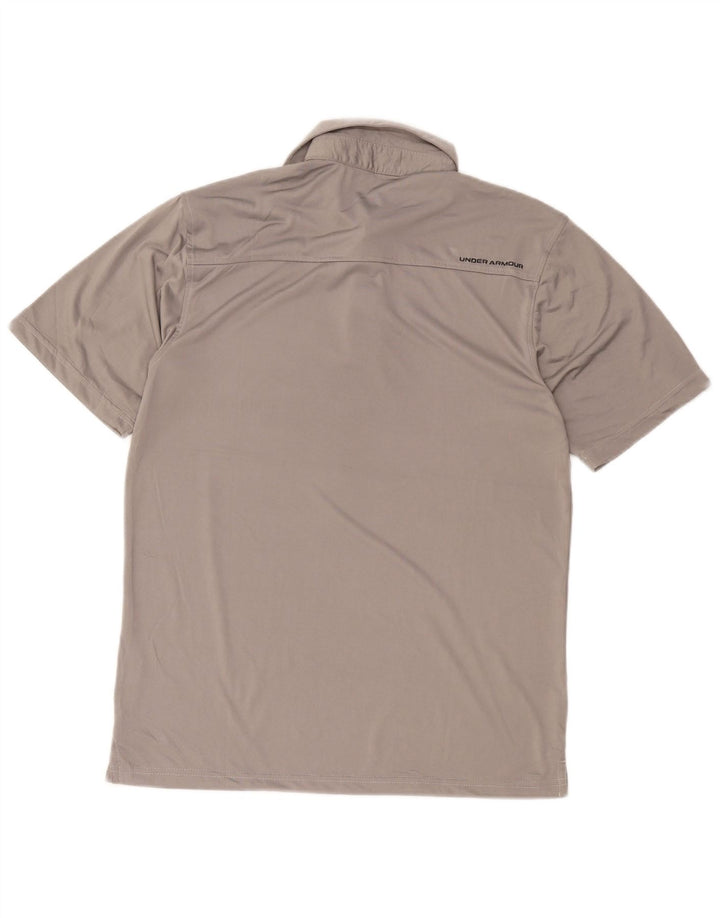 Męska koszulka polo Under Armour Heat Gear, średnioszara, poliestrowa