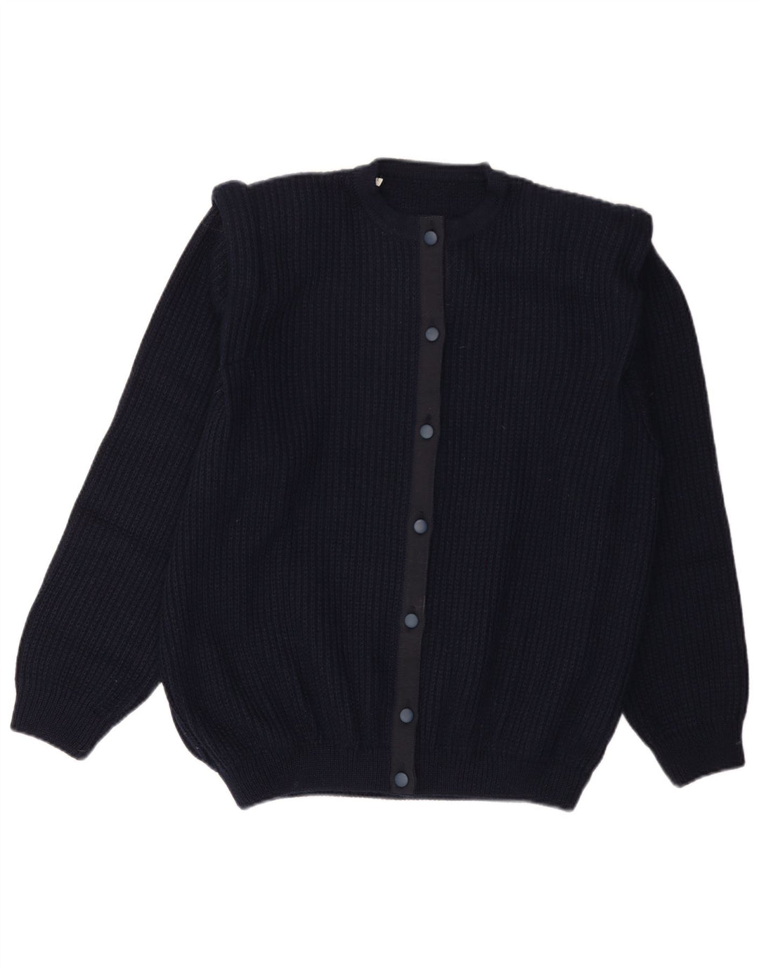 Sweter męski w stylu vintage, duży, granatowy, wełniany
