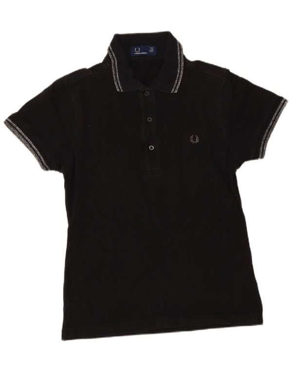 Damska koszulka polo Fred Perry UK 10, mała, czarna, bawełniana