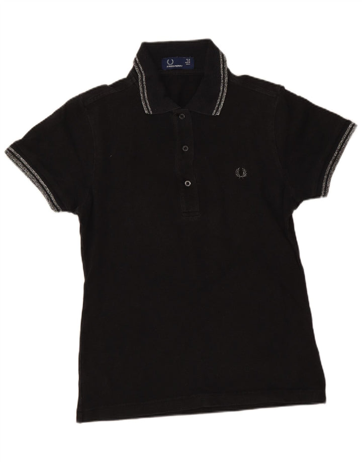 Damska koszulka polo Fred Perry UK 10, mała, czarna, bawełniana