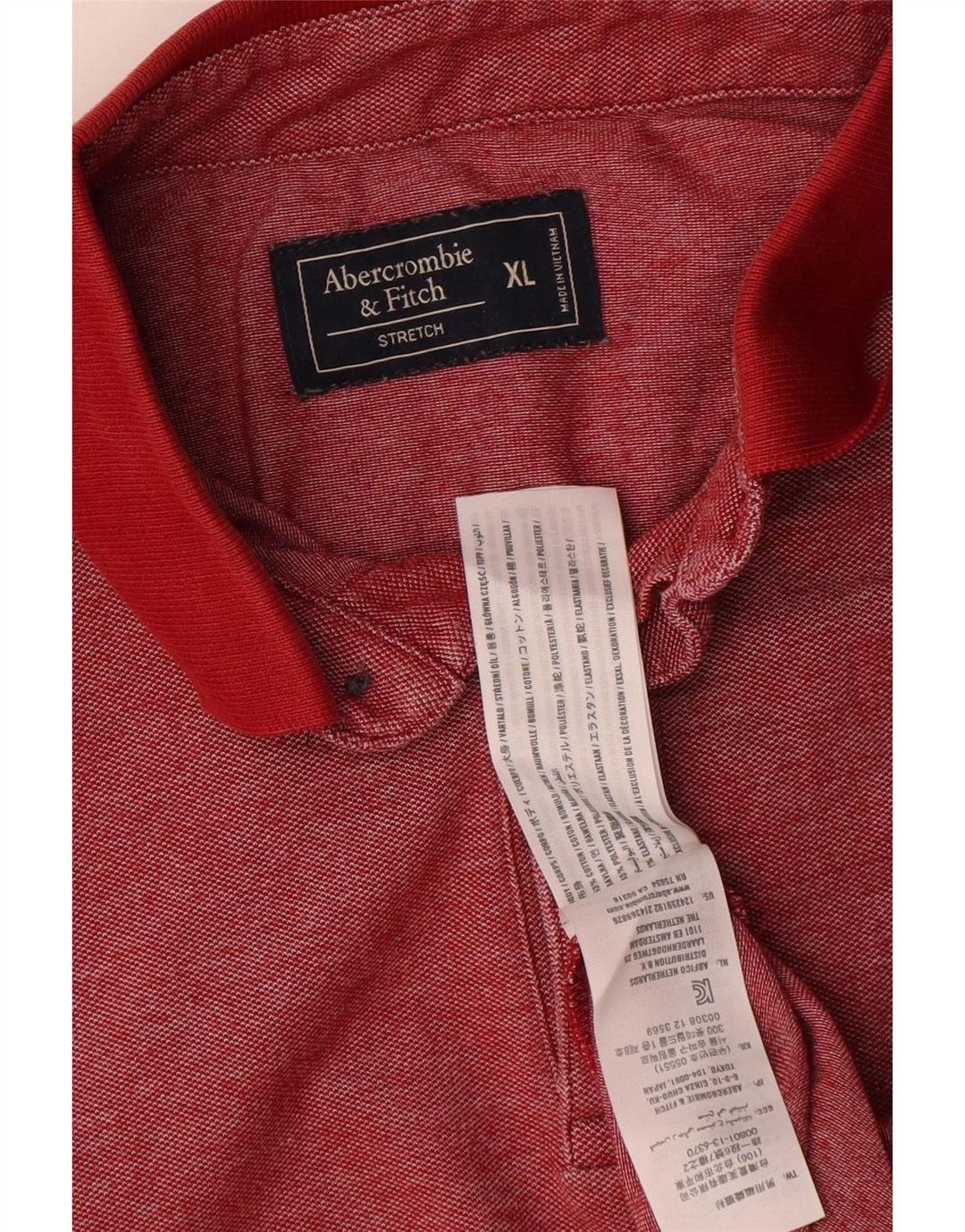 Męska koszulka polo XL, czerwona, poliester Abercrombie & Fitch