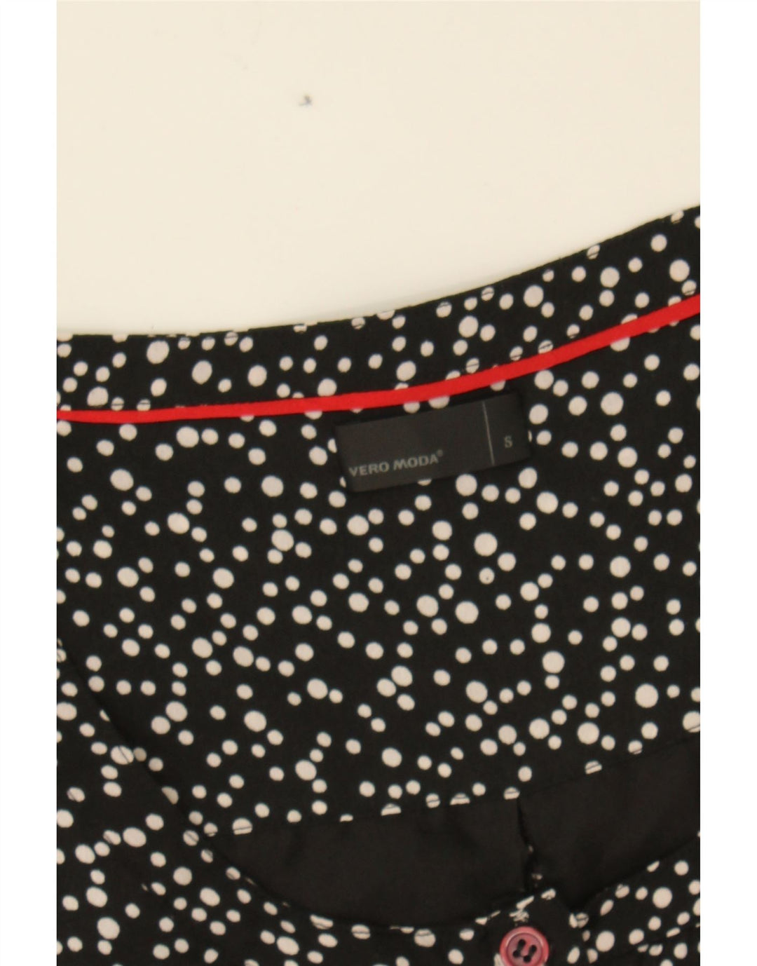 VERO MODA Womens 3/4 Sleeve Shift Dress UK 10 Small Black Polka Dot Vintage Vero Moda and Second-Hand Vero Moda from Messina Hembry 