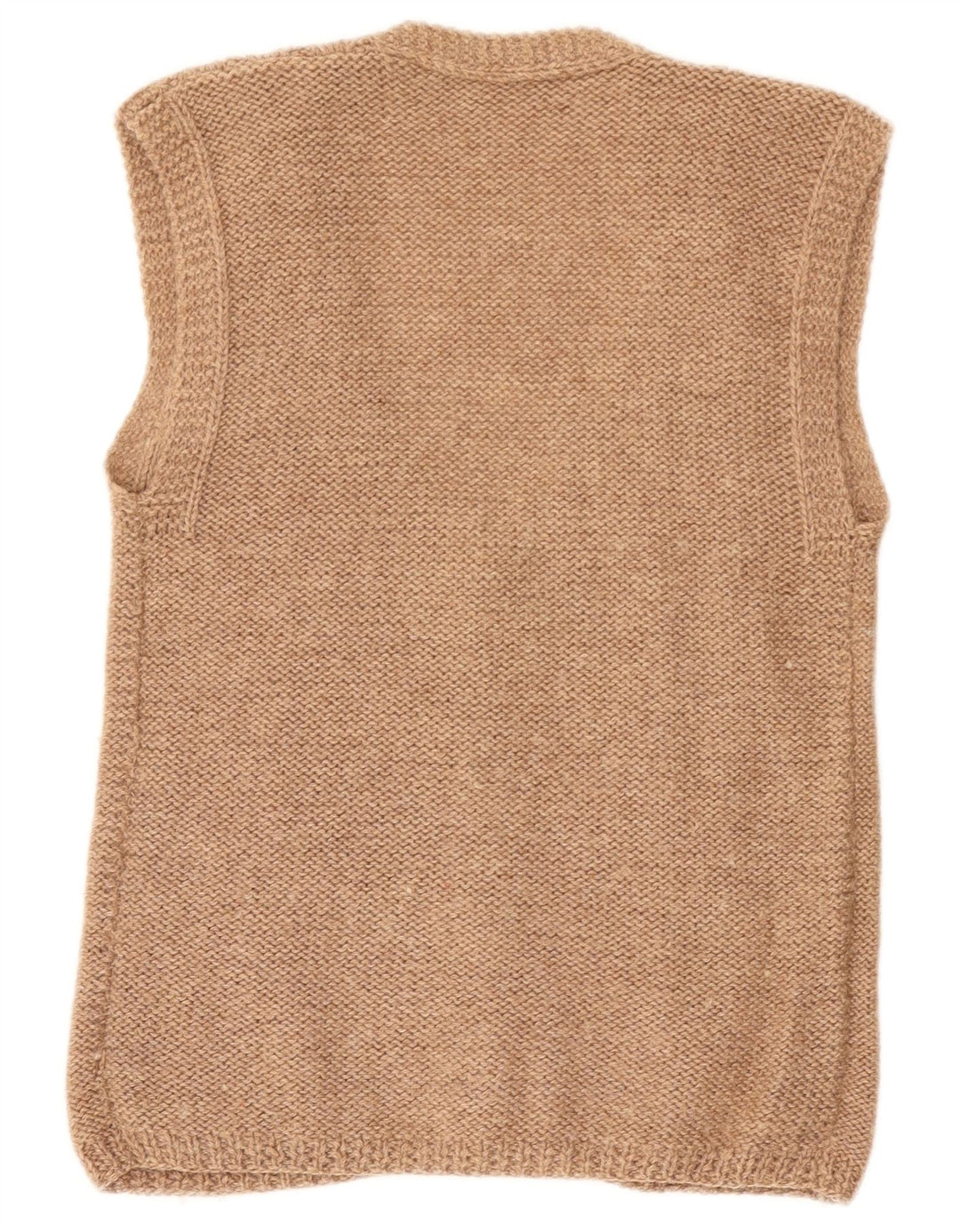 Vintage męski sweter bez rękawów, mały, beżowy