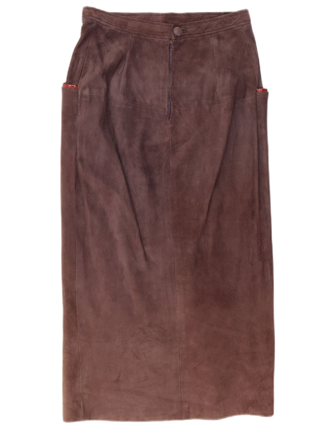 Vintage damska zamszowa spódnica średnia W28 fioletowa