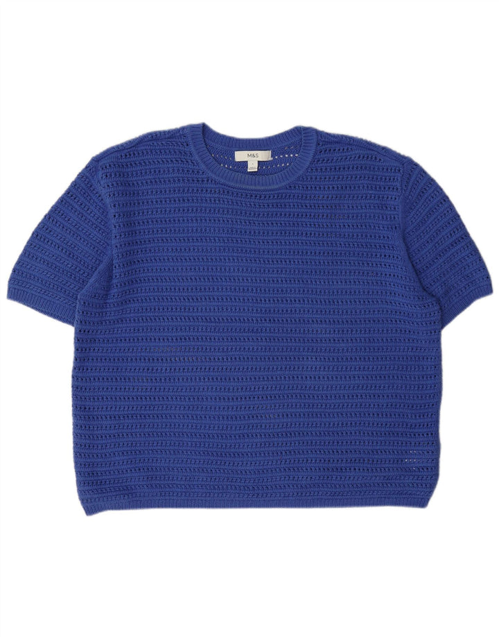 Marks & Spencer Damski sweter z okrągłym dekoltem, UK 16, duży niebieski