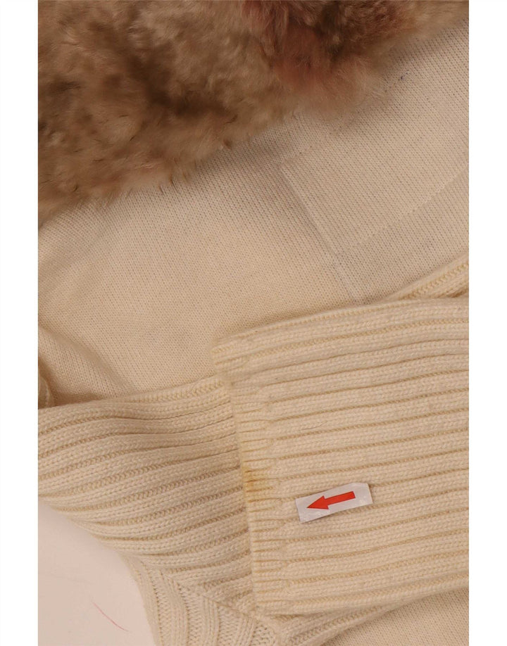 Sweter damski Woolrich UK 10, mały, z białej bawełny