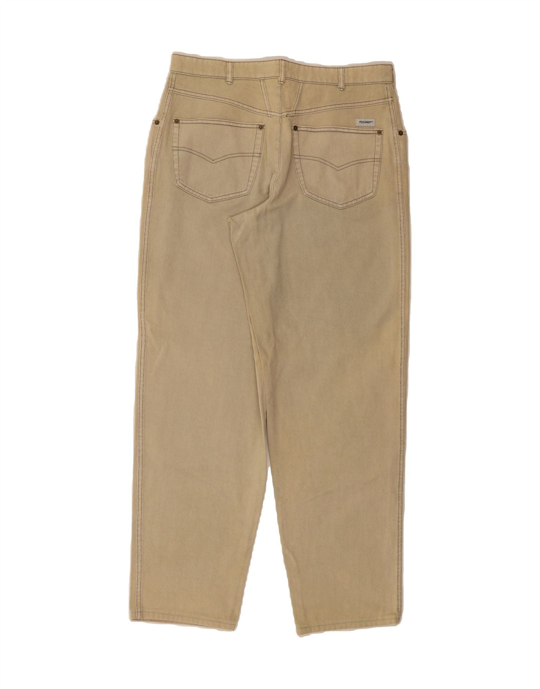 ROSNER Womens Straight Jeans W34 L32 Beige Cotton Vintage Rosner and Second-Hand Rosner from Messina Hembry 
