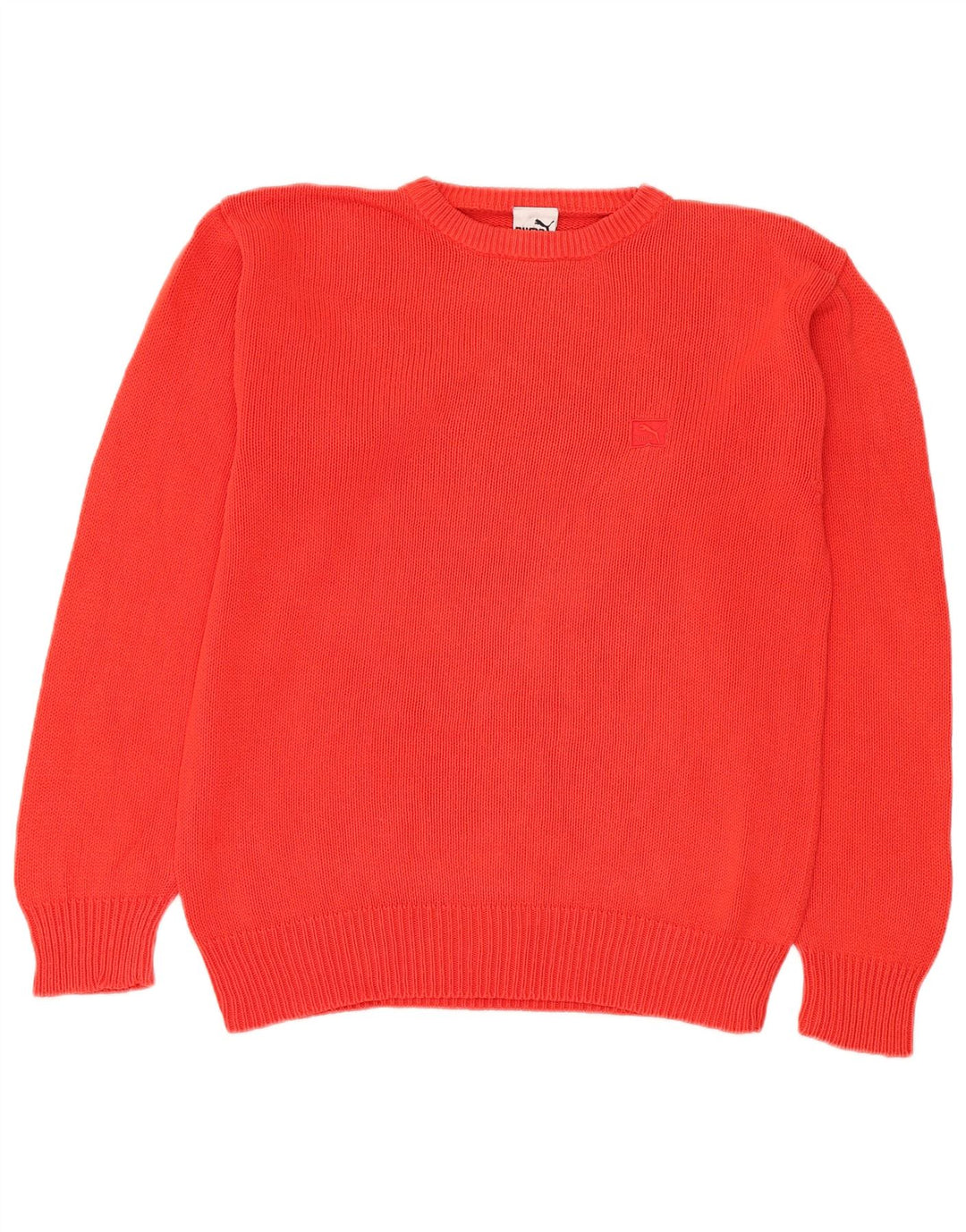 Męski sweter Puma z okrągłym dekoltem, mały, czerwony, bawełniany