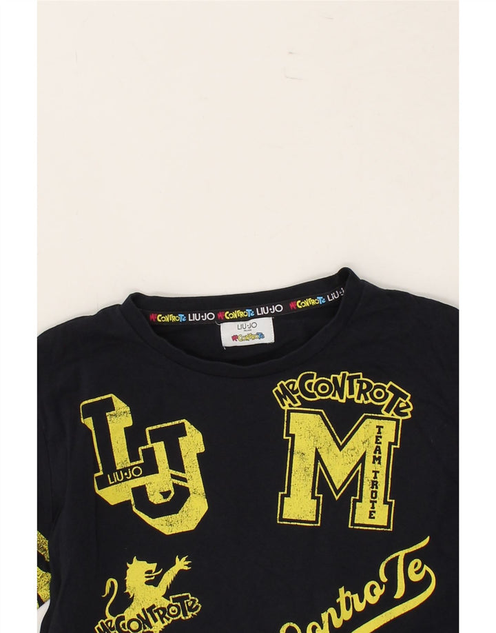 LIU JO Boys Graphic Top Long Sleeve 11-12 Years Black Cotton Vintage Liu Jo and Second-Hand Liu Jo from Messina Hembry 