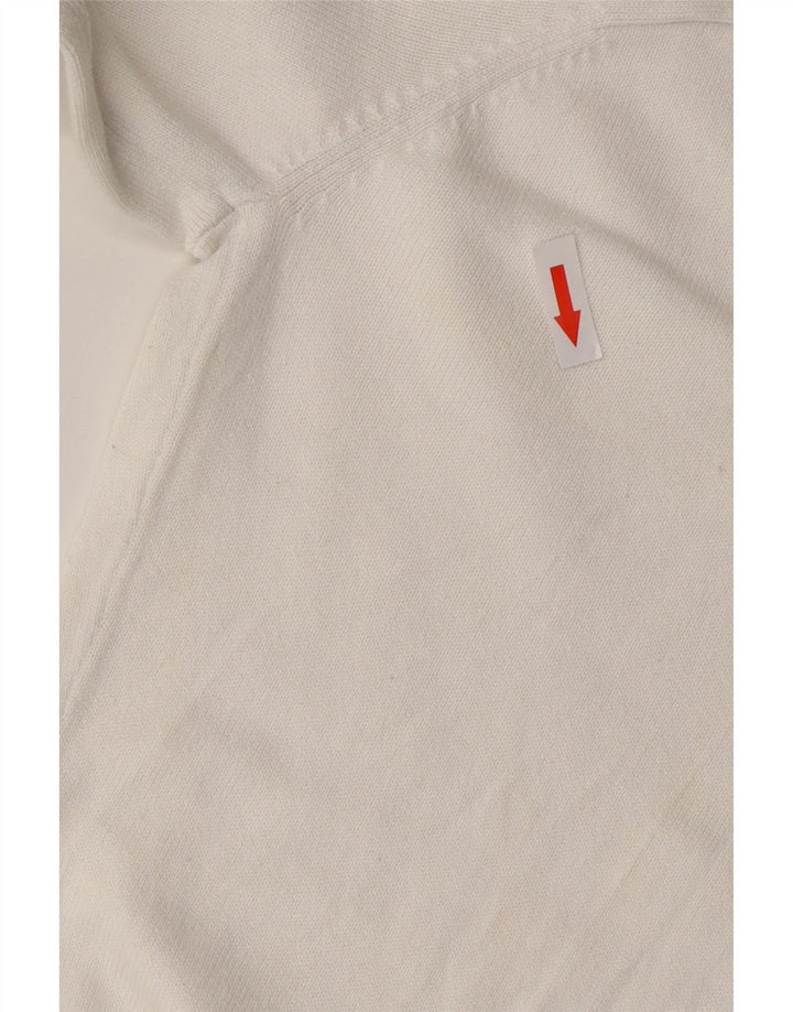 ARMANI EXCHANGE Męski sweter z okrągłym dekoltem, duży, biały, bawełniany