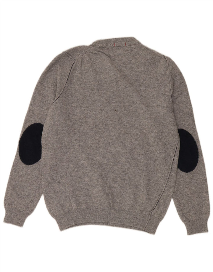 Damski sweter z okrągłym dekoltem Woolrich UK 16, duży, szary, wełniany