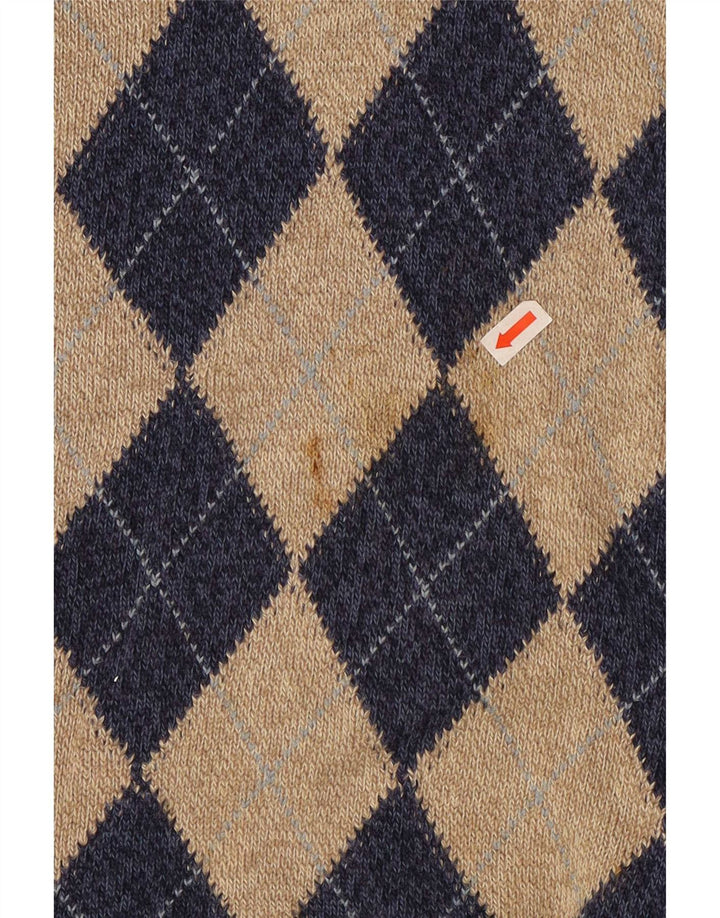 Marks & Spencer Męski sweter z dekoltem w kształcie litery V, duży granatowy Argyle/Diament