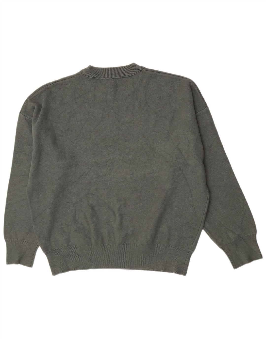 Męski sweter Zara z okrągłym dekoltem, duży, zielony, wiskoza