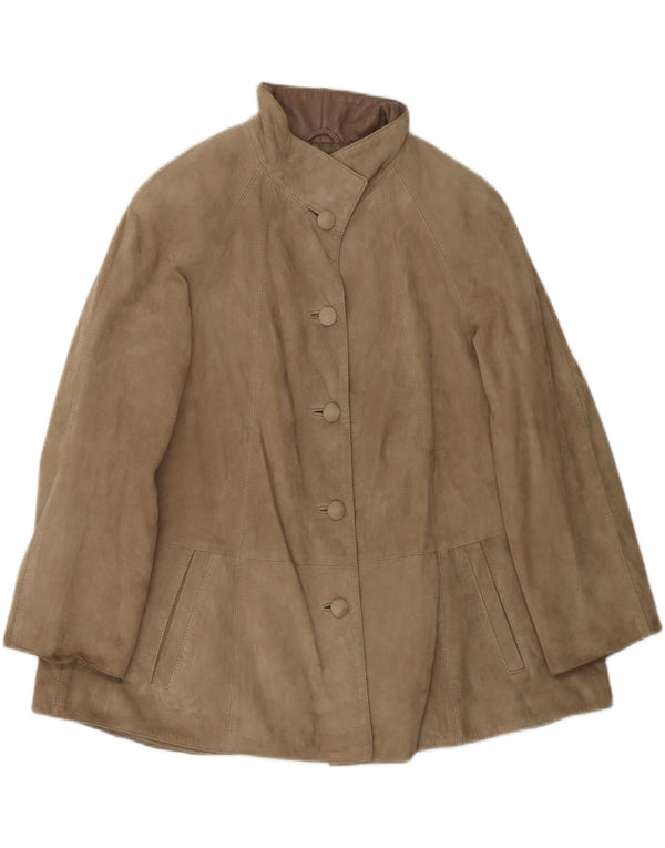 Kurtka zamszowa damska VINTAGE UK 10 mała, beżowa, skórzana