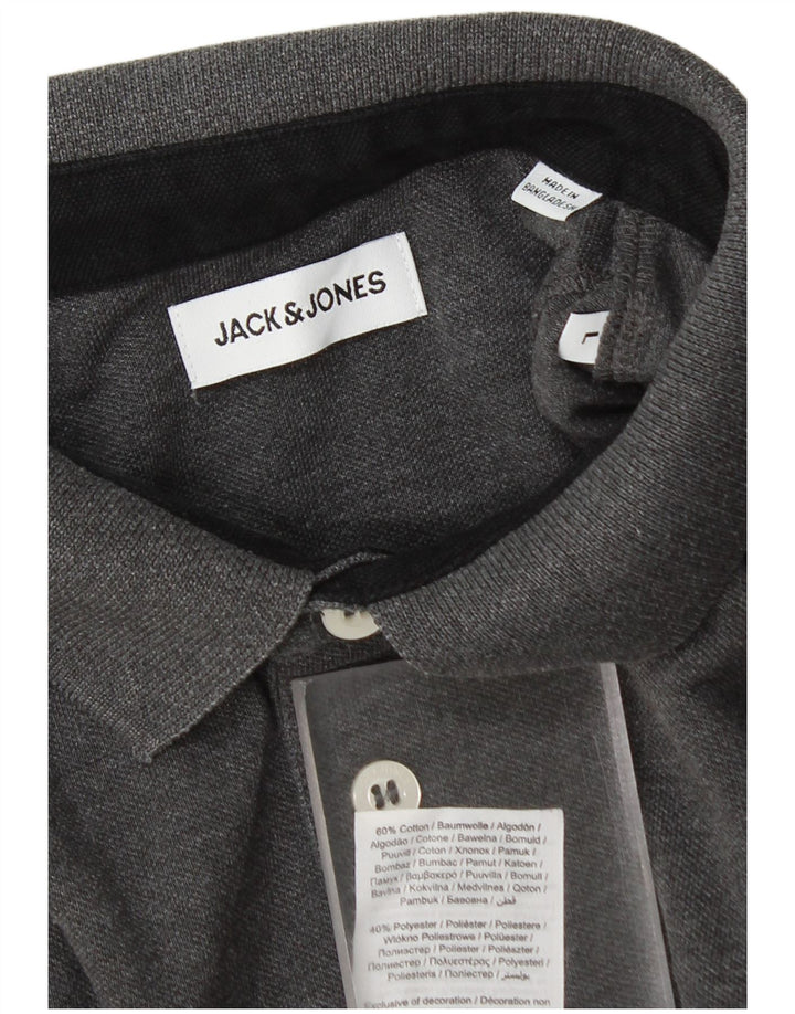 Męska koszulka polo Jack & Jones, duża, szara, bawełniana